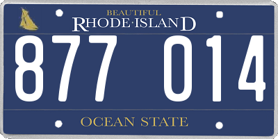 RI license plate 877014