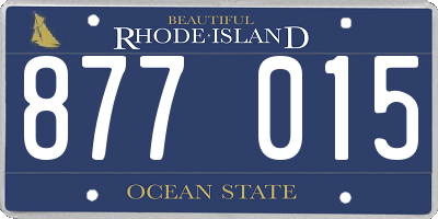RI license plate 877015