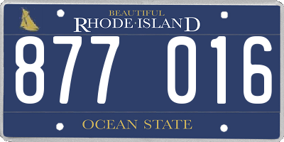 RI license plate 877016