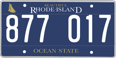 RI license plate 877017