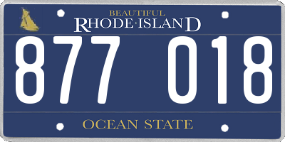 RI license plate 877018