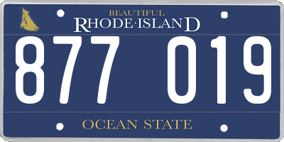 RI license plate 877019