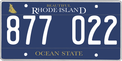 RI license plate 877022