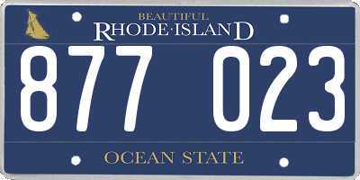 RI license plate 877023