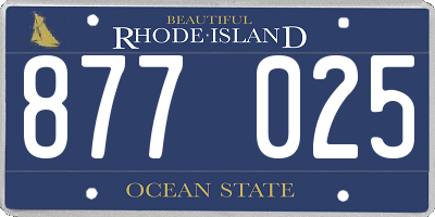 RI license plate 877025