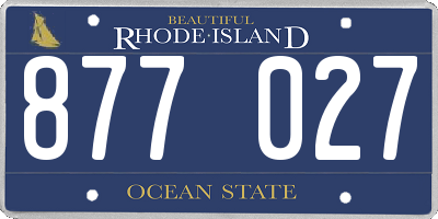 RI license plate 877027