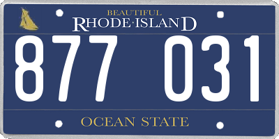 RI license plate 877031