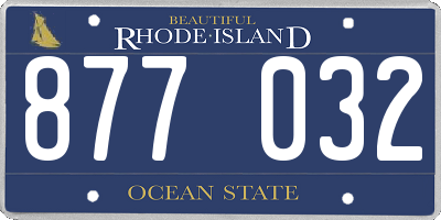 RI license plate 877032