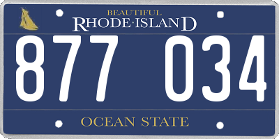 RI license plate 877034