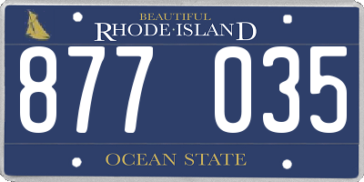 RI license plate 877035