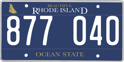 RI license plate 877040