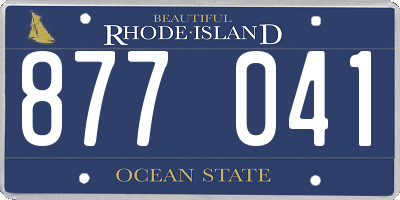 RI license plate 877041