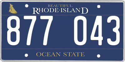 RI license plate 877043