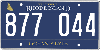 RI license plate 877044