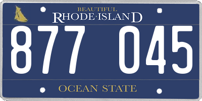 RI license plate 877045
