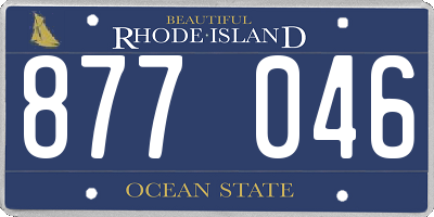 RI license plate 877046