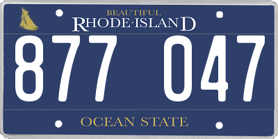 RI license plate 877047