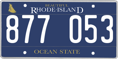 RI license plate 877053