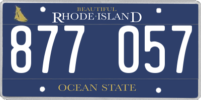 RI license plate 877057