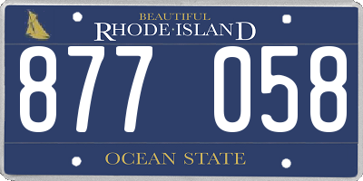 RI license plate 877058