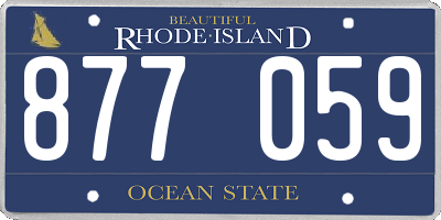 RI license plate 877059