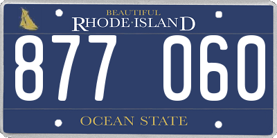 RI license plate 877060