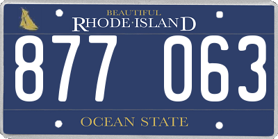 RI license plate 877063