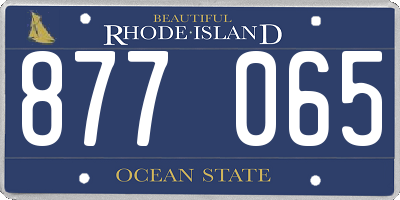 RI license plate 877065