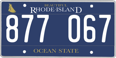 RI license plate 877067