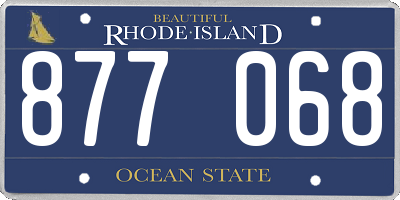 RI license plate 877068