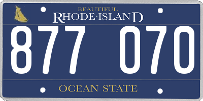RI license plate 877070