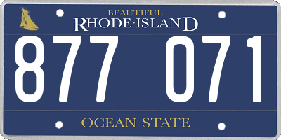 RI license plate 877071
