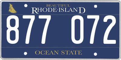 RI license plate 877072