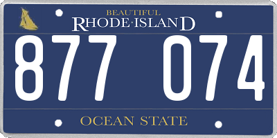 RI license plate 877074