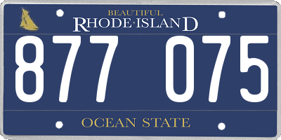 RI license plate 877075