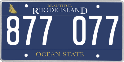 RI license plate 877077