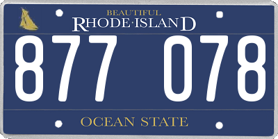 RI license plate 877078