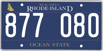 RI license plate 877080