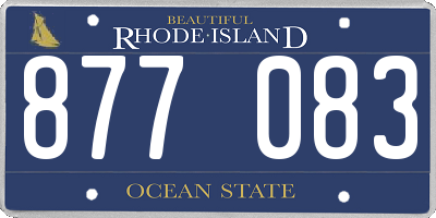 RI license plate 877083
