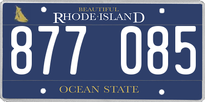 RI license plate 877085