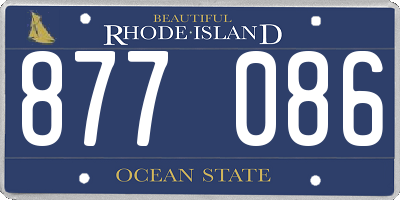 RI license plate 877086