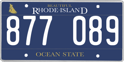 RI license plate 877089