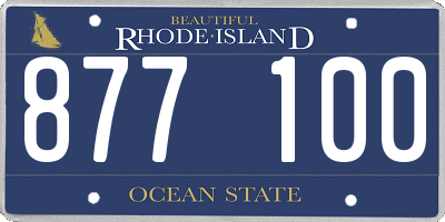 RI license plate 877100