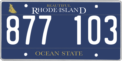 RI license plate 877103