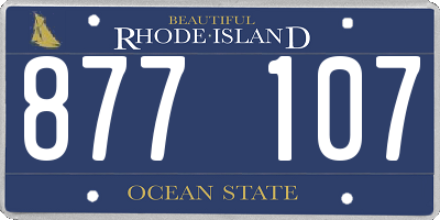 RI license plate 877107