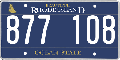 RI license plate 877108