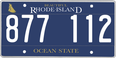 RI license plate 877112