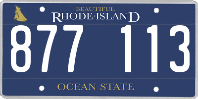 RI license plate 877113