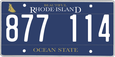 RI license plate 877114