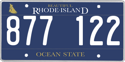 RI license plate 877122